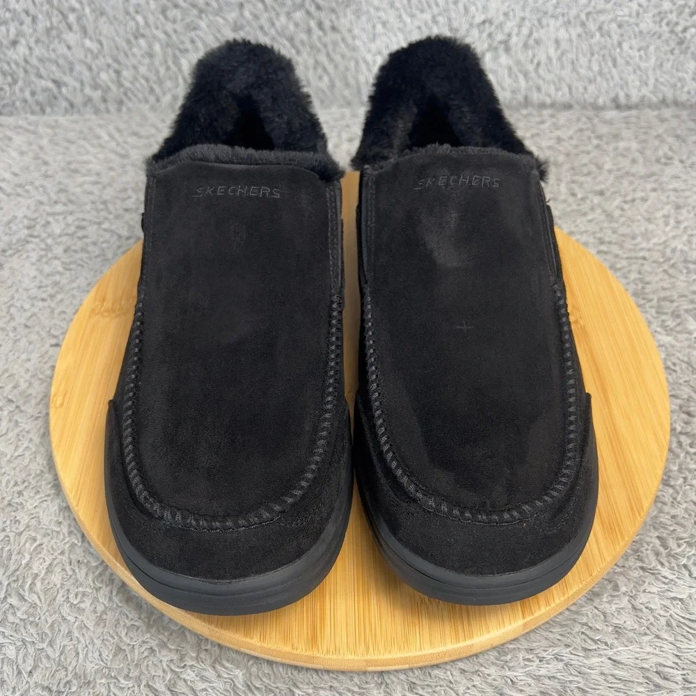 Skechers Hands Free Slip Ins Murette Scofield Mens 11 Black Fur Loafers 205606